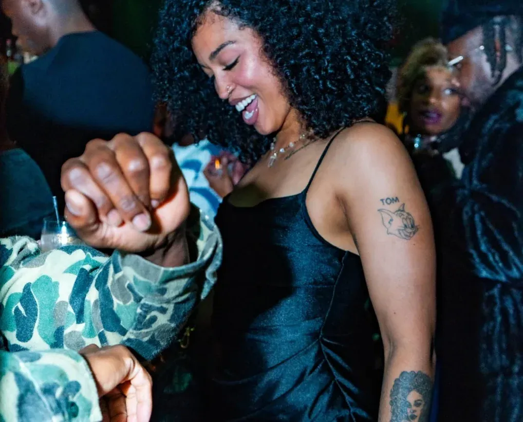 A guest dancing at a DJ G Power party